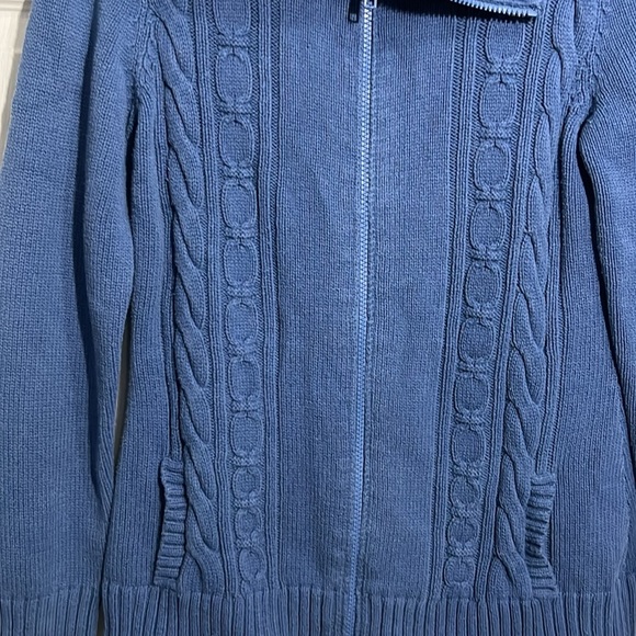 Bay Studio Women’s Zippered Cardigan- blue.  Size Large - Picture 2 of 9
